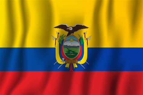 Ecuador Realistic Waving Flag Vector Illustration National Country