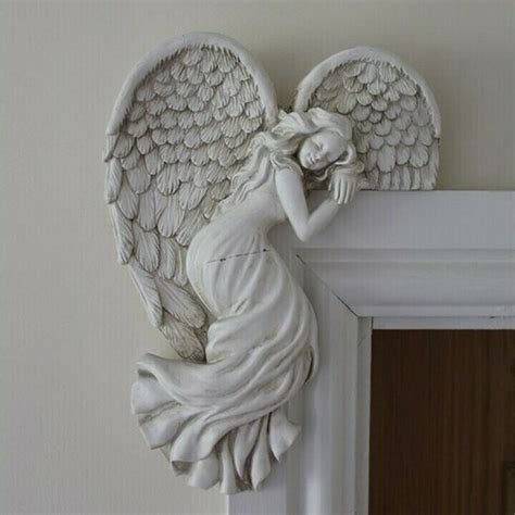 Cuhas Room Decor Door Frame Angel Wingss Sculpture Resin Statue Art