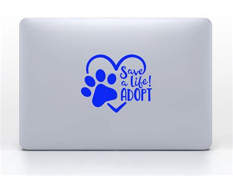 Save A Life Adopt Pet Paw Heart Vinyl Decal Rescue Animal - Etsy