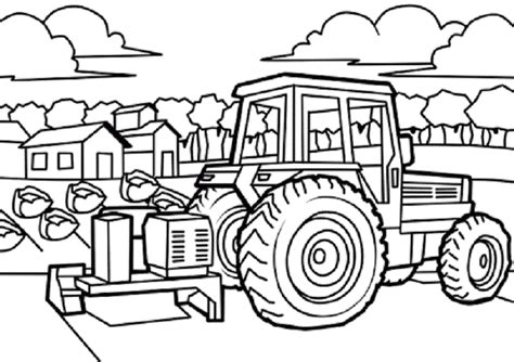 Kolorowanki traktory malowanki pojazdy dla chłopców do. Kolorowanka Traktor z siewnikiem do druku
