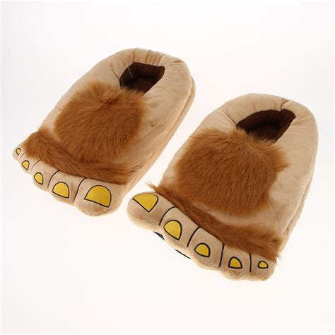 Buy Novelty Christmas Furry Hobbit Bigfoot Slippers Indoor Shoes For