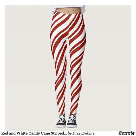 Red And White Candy Cane Striped Leggings Striped Leggings Womens