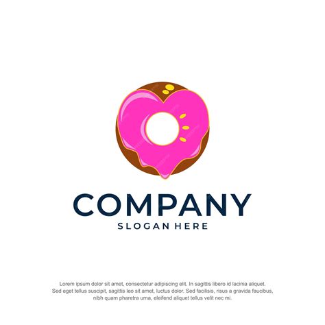 Premium Vector | Love donat chocolate logo premium vector