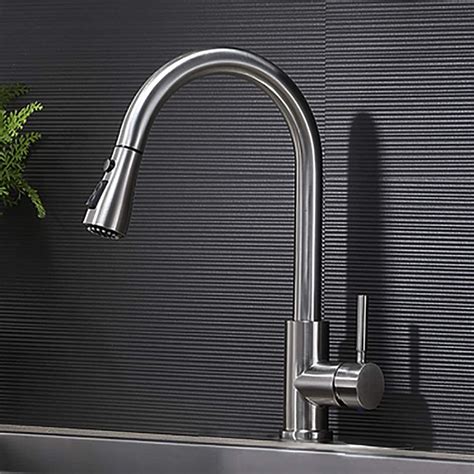 Glanzhaus Modern Stainless Steel Single Handle Single Level Pull Down