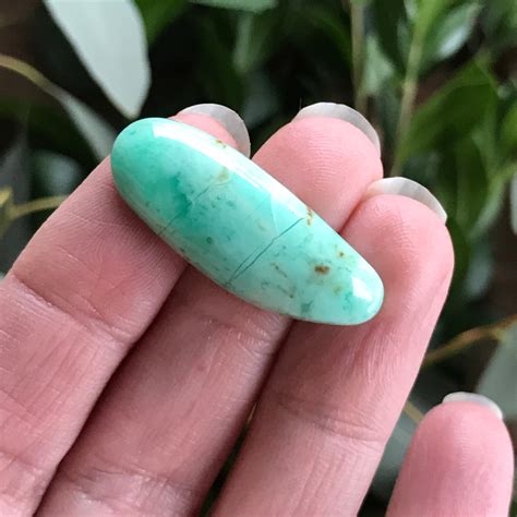 Opaque Chrysoprase Cabochon Nice Minty Green Blue Color Natural Gemstone