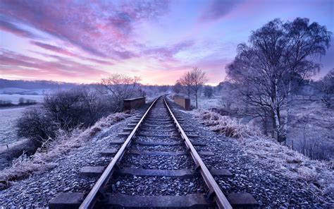 Rail Road In Purple Wallpapers Rail Road In Purple Stock