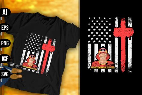 Thin Red Line Firefighter Us Flag Graphic By Vecstockdesign