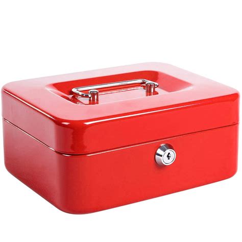 cb152 stainless steel small safe box red