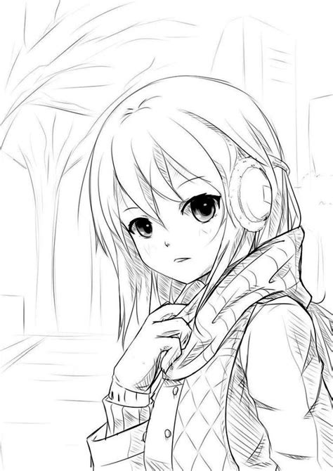Flowy and big hair, large eyes, elongated limbs, and so on. Get This Long Hair Anime Girl Coloring Pages lh86