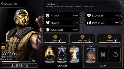 Mortal Kombat X Android Level Up Subiendo De Nivel Scorpion Kold War