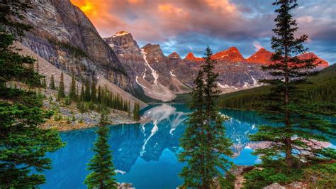Moraine Lake Banff National Park Reflection Wallpaper Full Hd Pictures