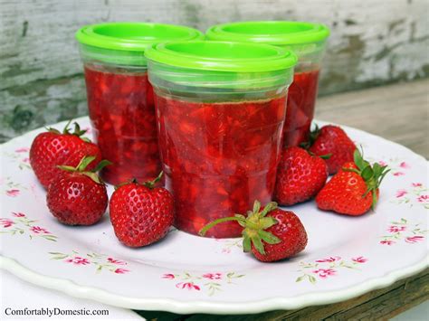 Easy strawberry jam recipe with no pectin: Easy Strawberry Freezer Jam - Comfortably Domestic