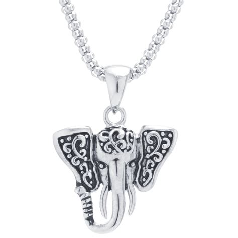 Marisol And Poppy Fine Sterling Silver Artisan Elephant Pendant