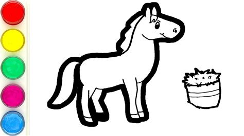 Cara Menggambar Dan Mewarnai Kuda Untu Anak Anak Youtube