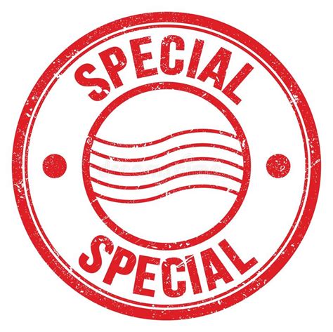 Special Text Written On Red Round Postal Stamp Sign Stock Illustration