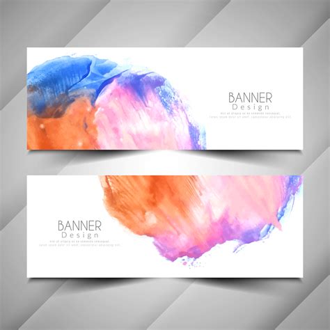 Abstract Modern Watercolor Style Banners Design Set 261078 Vector Art