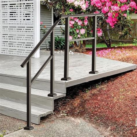 Freedom Heathrow Matte Black Aluminum Deck Handrail Kit In The Deck Railing Department At Lowes
