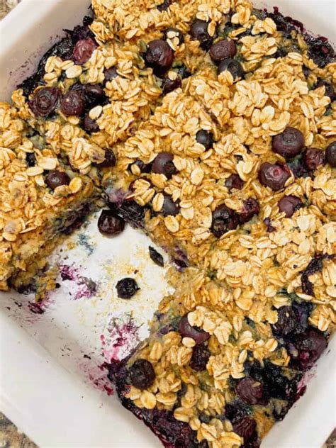 Healthy Blueberry Baked Oatmeal Gluten Free No Refined Sugar