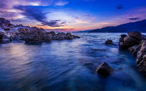 Sunset Beauty Beautiful Sea Nature Landscape Ocean Wallpapers Hd
