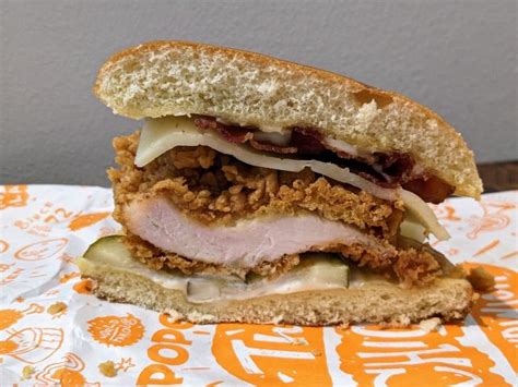 Overview Popeyes Basic Bacon And Cheese Hen Sandwich Tasty Made Simple