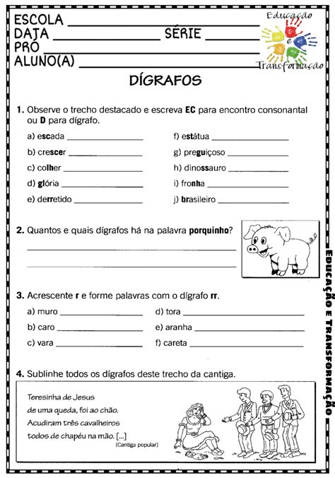 Atividade Dígrafo 5 Ano