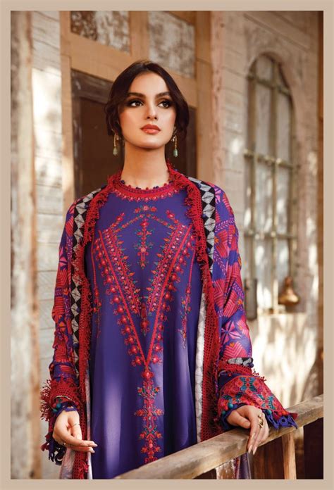 maria b winter wool shawl dresses linen karandi collection 2022