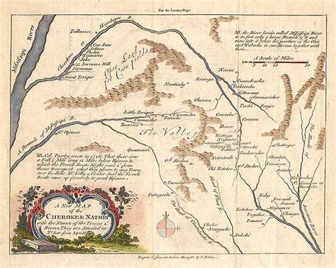 Antique Map Chart A New Map Of The Cherokee Nation With The Names Of