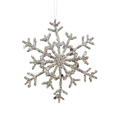 6 Glitter Snowflake Ornament Champagne 84613ch