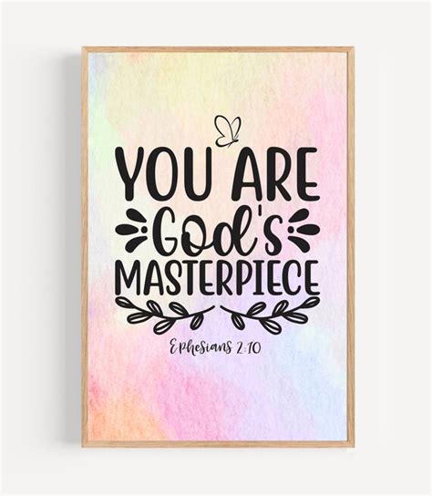You Are Gods Masterpiece Ephesians 210 Printable Bible Etsy