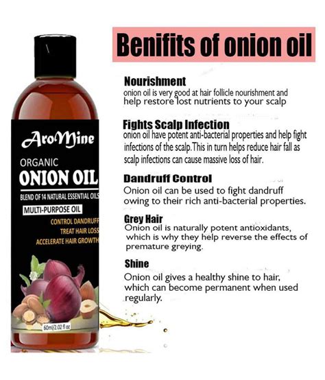 Aromine Onion Herbal Hair Oil Blend 14 Natural Oils For Hair Growth 60