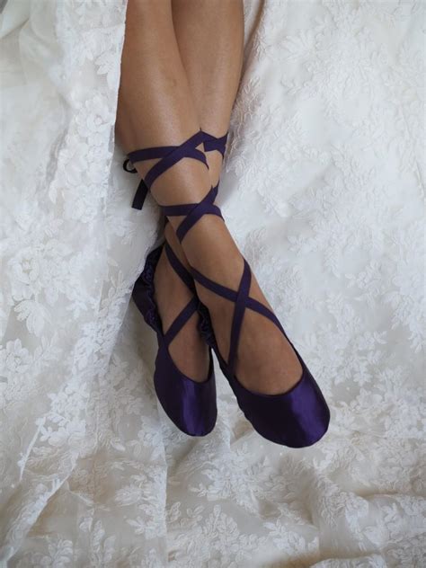 Purple Bridal Ballet Slippers Plum Ballerina Wedding Slippers Violet
