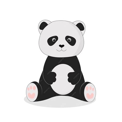 Premium Vector Baby Panda Bear Sitting Flat Vector Illustration