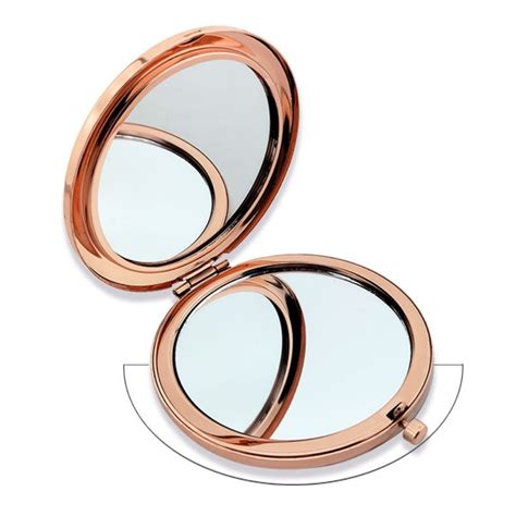 럭셔리 금속 메이크업 거울 휴대용 미니 라운드 접이식 컴팩트 거울 로즈 골드 실버 포켓 거울 메이크업 거울 여성 선물 aliexpress