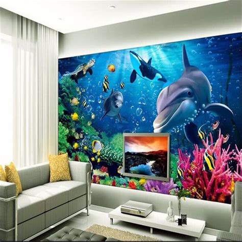 Beibehang Custom Mural Wall Papers Home Decor Blue Sea