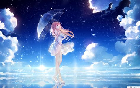 Relaxing Anime Girl Blue Wallpapers Wallpaper Cave