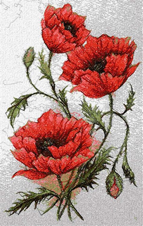 Starting up layout & editing. Poppy photo stitch free embroidery design - Free embroidery designs links and download - Machine ...