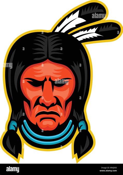 Native American Sioux Indian On Stock Vector Images Alamy