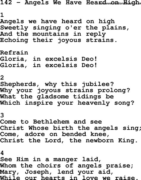 Adventist Hymnal Song 142 Angels We Have Heard On High With Lyrics