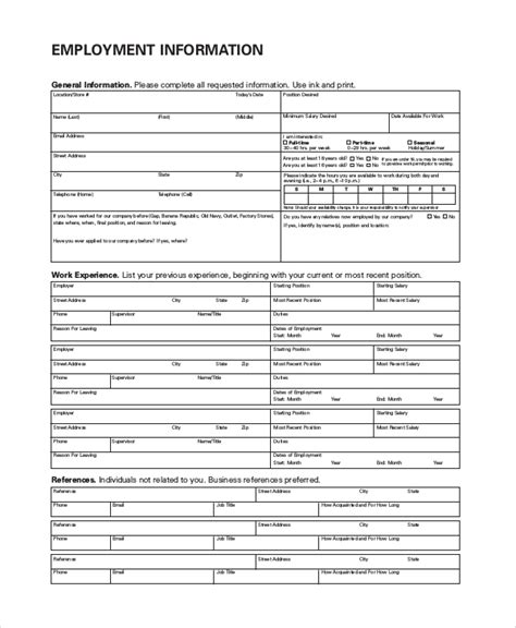 Free 9 Sample Job Application Forms In Pdf Ms Word