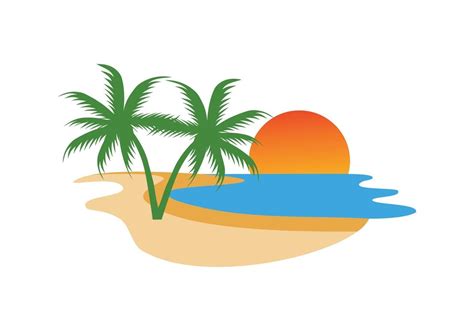 Sunrise Beach Design Illustration 2285843 Vector Art At Vecteezy