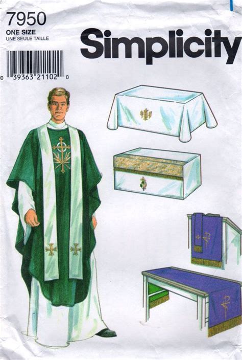 Simplicity 7950 Chasuble Stole Christian Vestments Pulpit Lectern Altar