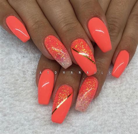 Pin By Michele Roberts On Nails Coral Nails With Design Coral Nails Coral Acrylic Nails