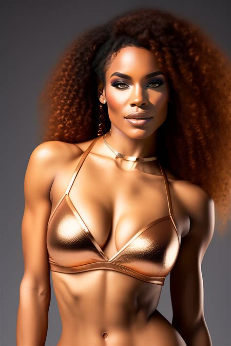 Lexica Copper Bra Tight Body Girl With Curly Hair