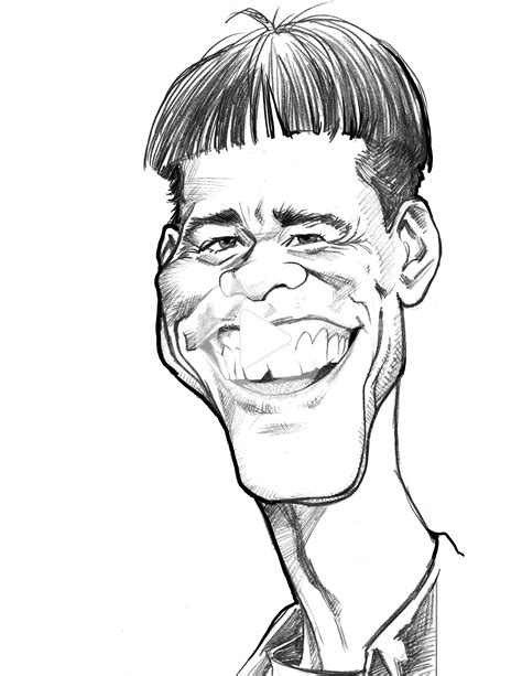 Jim Carrey Caricature As Lloyd From Dumb And Dumber Caricature Sketch