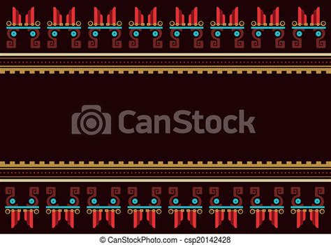 Vector Illustration Of Aztec Mayan Border Decoration A Colorful