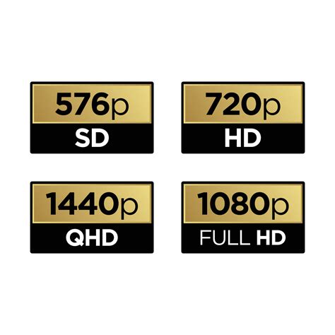 Golden 8k 4k 5k Ultra Hd Video Resolution Icon Logo 4786066 Vector
