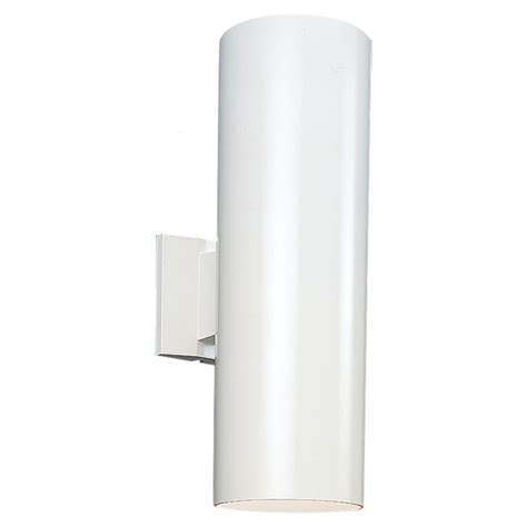 Wall lantern sconce with clear seeded glass. Seagull 8413991S-15 Outdoor Bullets Contemporary White LED ...