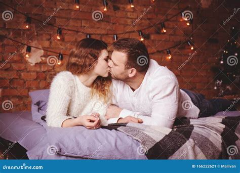 Couple Kissing In Bed Stock Image Image Of Affection