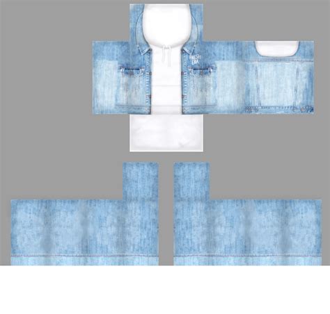 Pc Computer Roblox Denim Jacket With White Hoodie The Textures