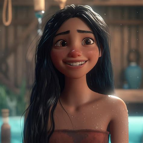 Hermosa Chica Personaje Dibujos Animados Disney O Pixar Morena Pelo